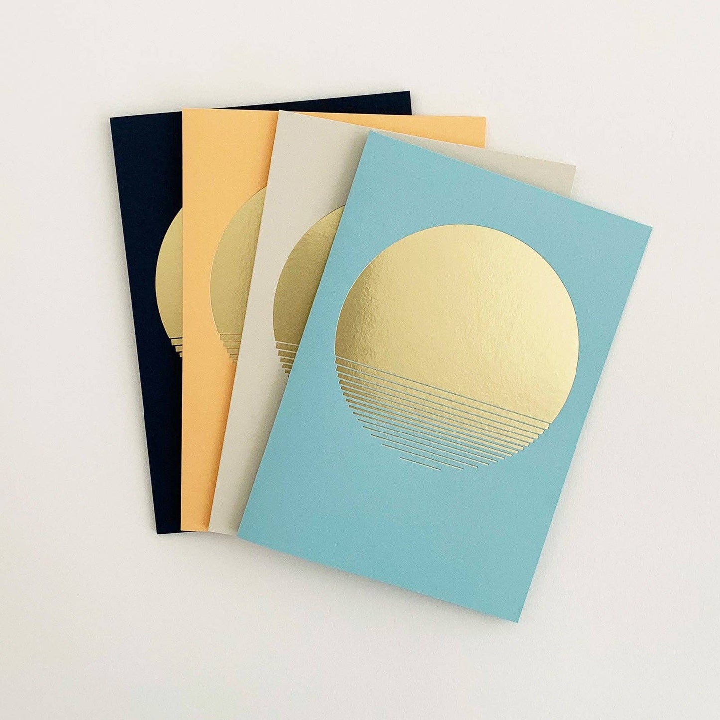 Tom Pigeon - Sol, Brass & Navy, Foiled Greetings Card