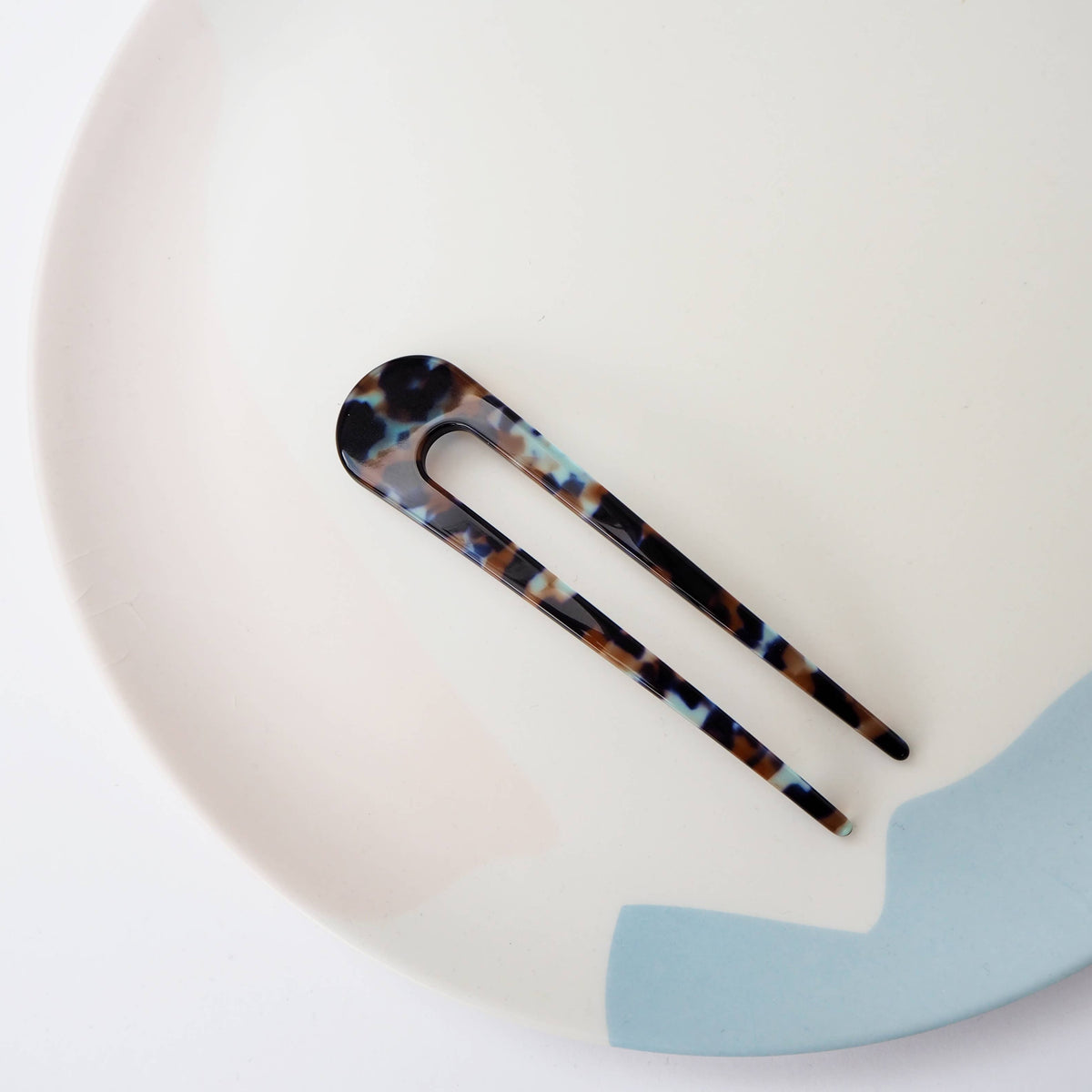 Custom Made - Coral Acetate Resin French Hair Pin