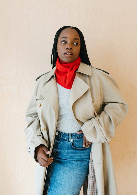 TBCo - Merino Triangle Scarf in Red