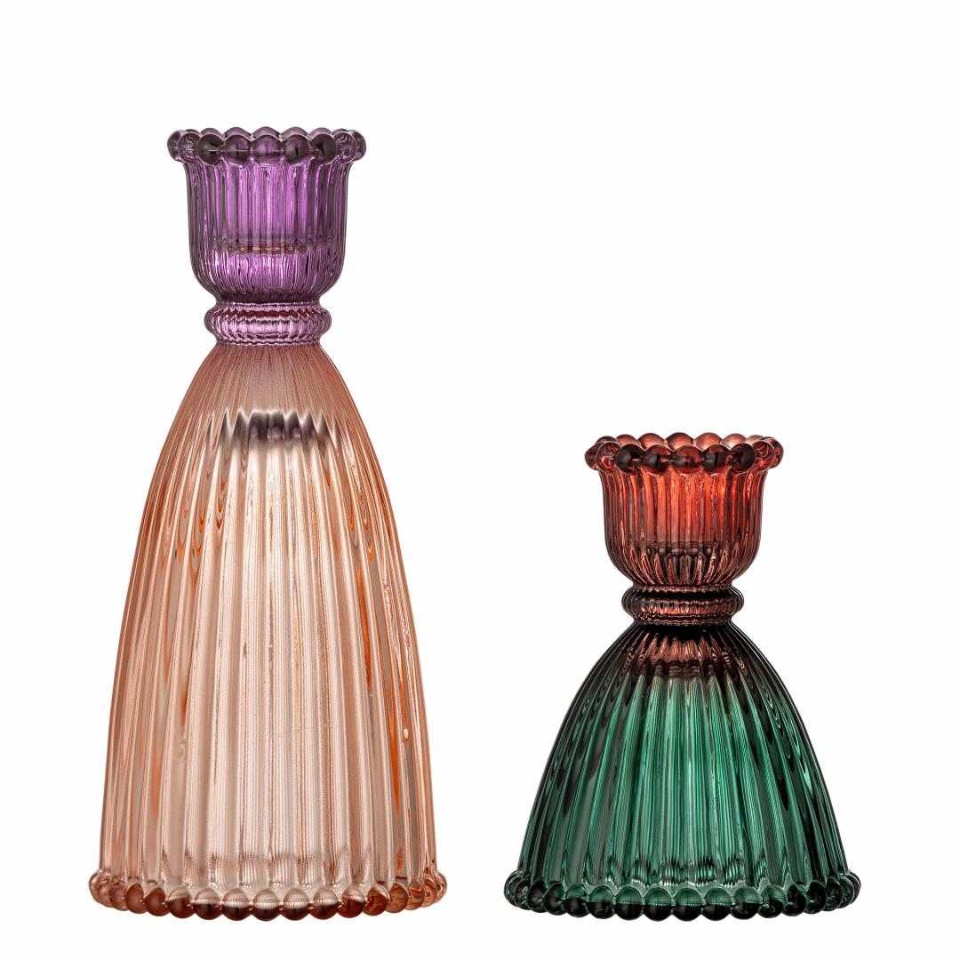 SHILO CANDLE HOLDER | MULTI COLOURED | GLASS |CREATIVE COLLECTION |TWO SIZES