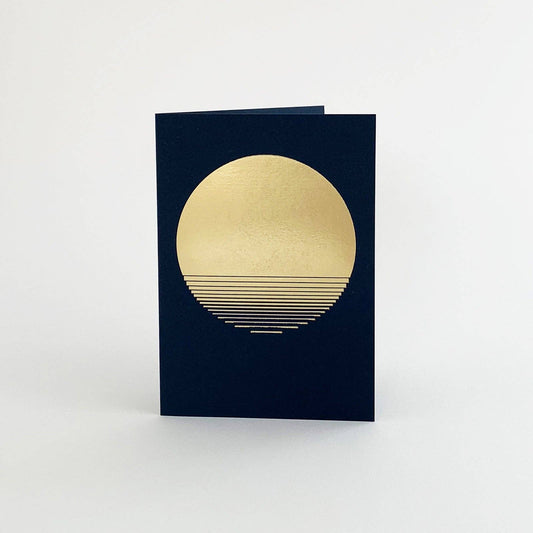 Tom Pigeon - Sol, Brass & Navy, Foiled Greetings Card