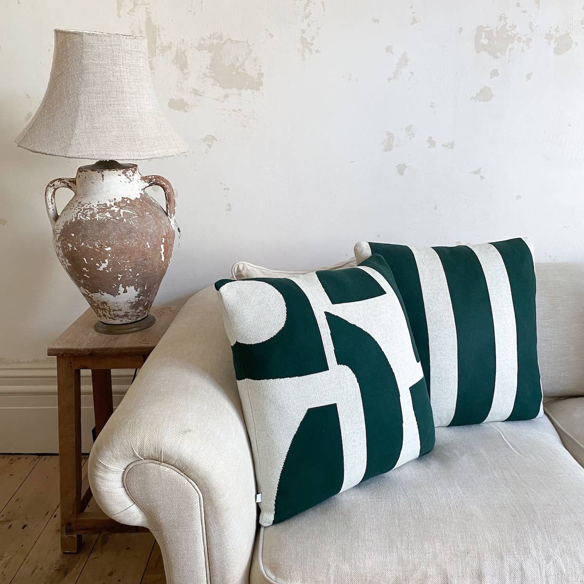 Sophie Home Ltd - Cotton Knit Throw Pillow/Cushion - Bruten Forest