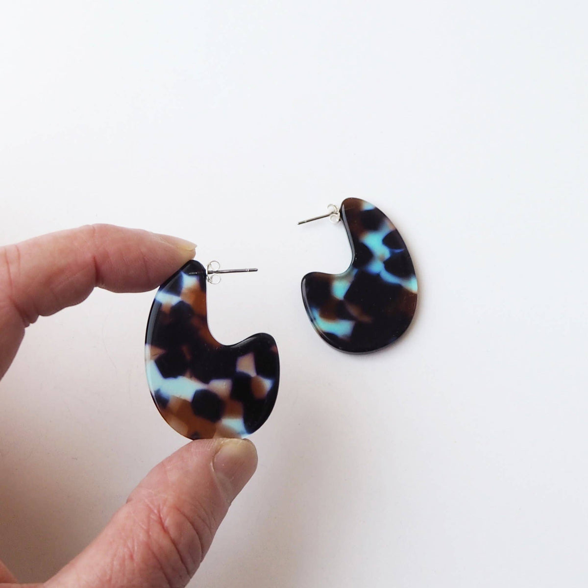 Custom Made - Coral Teardrop Earrings- acetate resin statement earrings