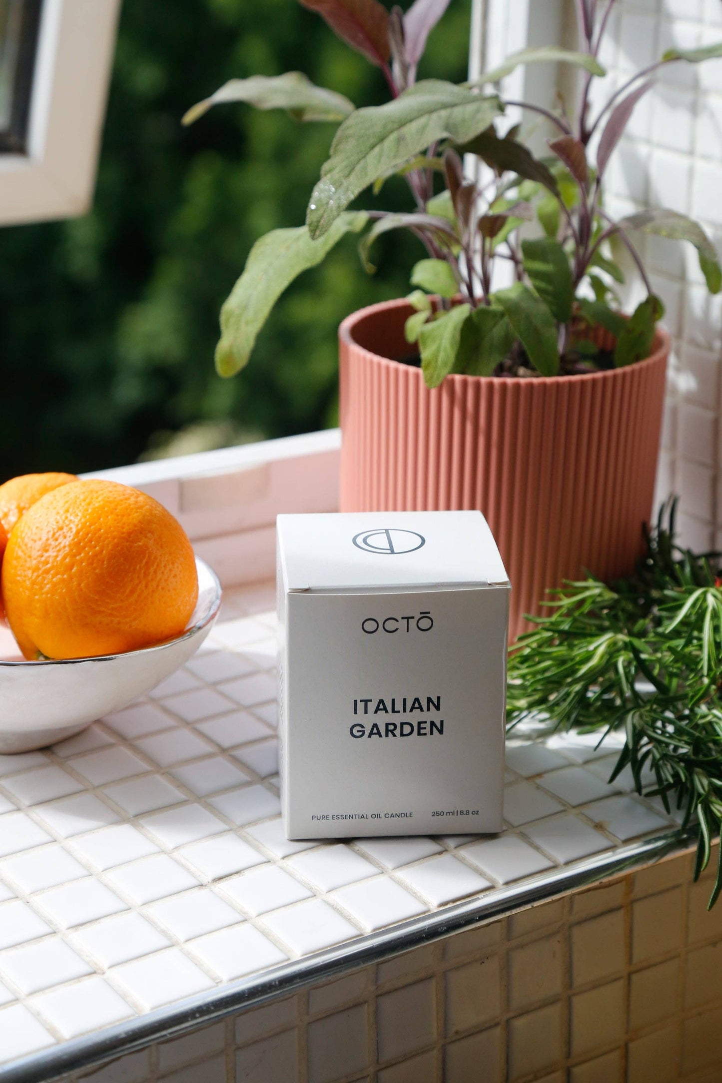 Italian Garden candle (Orange + Rosemary + Sage): 250ml (medium)