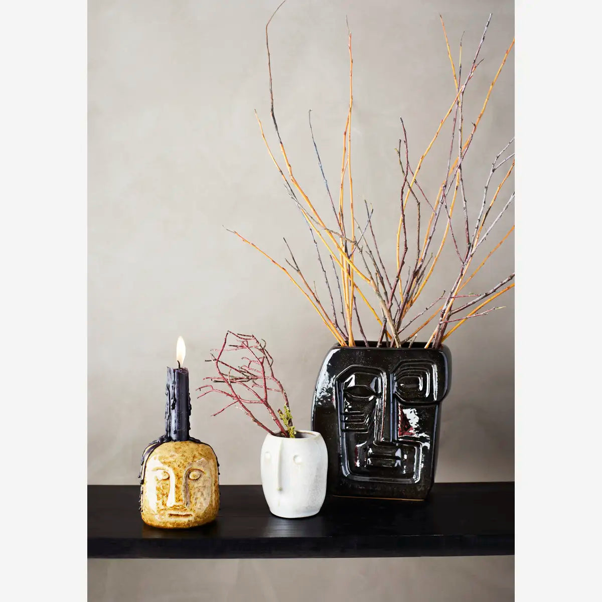 PLANT POT WITH FACE | VARIOUS COLOURS | STONEWARE | MADAM STOLTZ