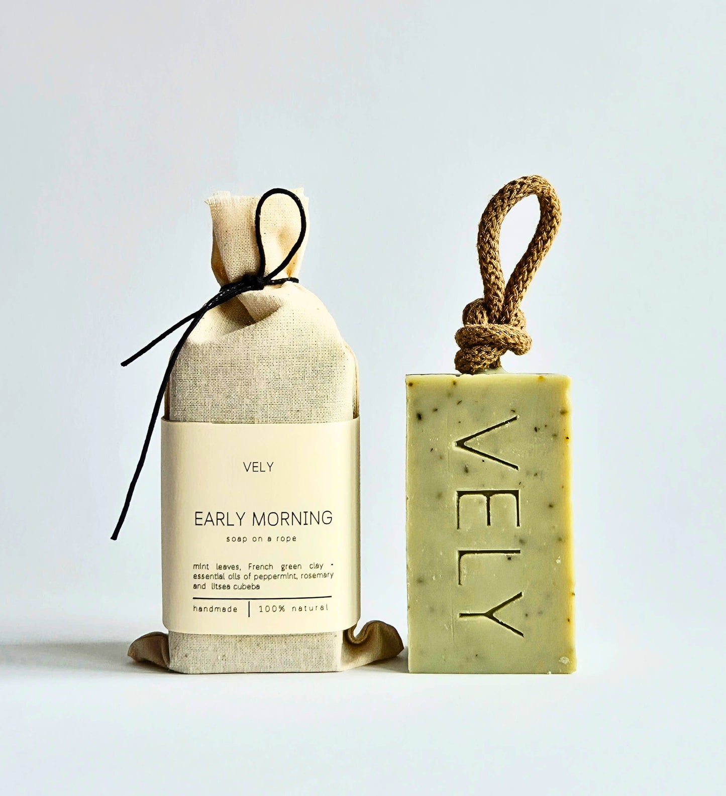 The Vely Soapery - Natural Handmade Soap On A Rope "Early Morning"