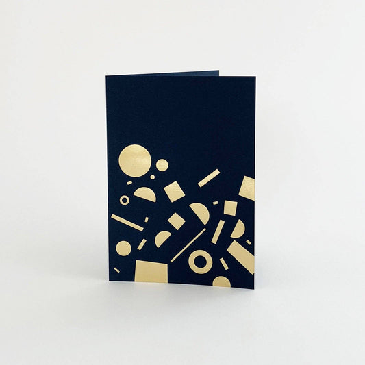 Tom Pigeon - Scatter, Brass & Navy, Foiled Greetings Card