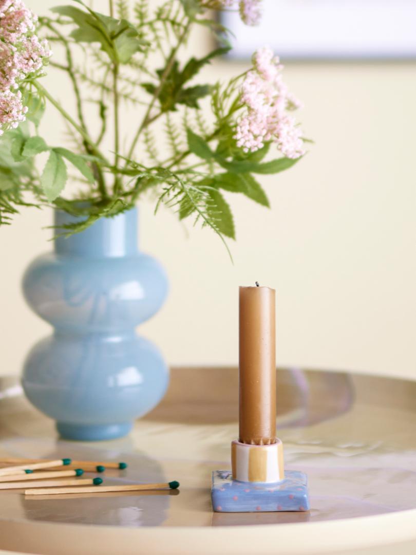 TACANA CANDLE HOLDER | YELLOW | STONEWARE |BLOOMINGVILLE