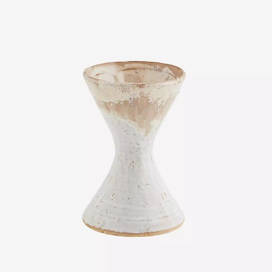 STONEWARE VASE IN BEIGE AND CREAM | MADAM STOLTZ