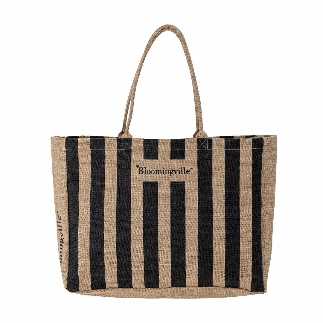 BERGAMO SHOPPING BAG | BLACK | JUTE | BLOOMINGVILLE