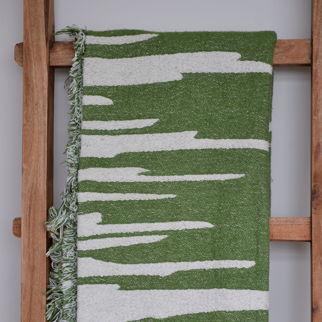 HAXBY THROW | GREEN| RECYCLED COTTON| BLOOMINGVILLE