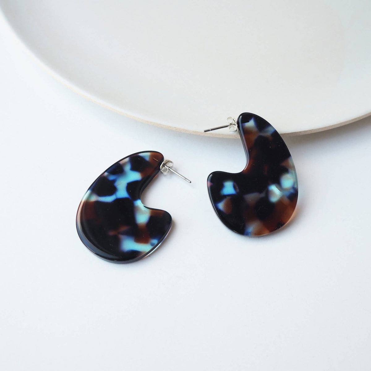 Custom Made - Coral Teardrop Earrings- acetate resin statement earrings