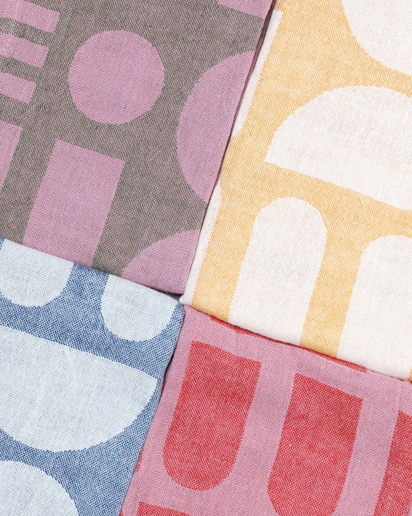 Sophie Home Ltd - Designer Cotton Tea Towel: Stack the Dishes Cobalt