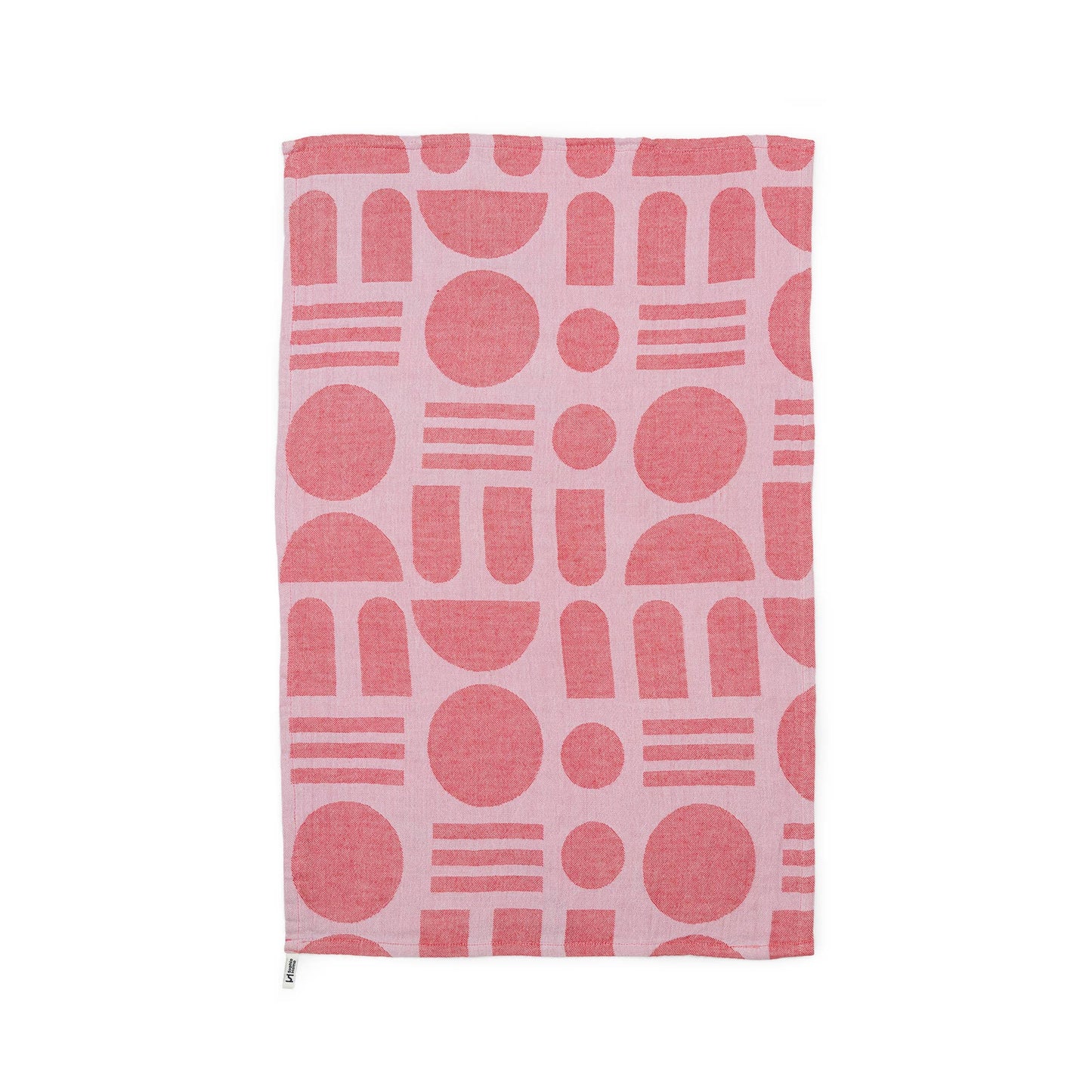Sophie Home Ltd - Designer Cotton Tea Towel: Stack the Dishes Pink