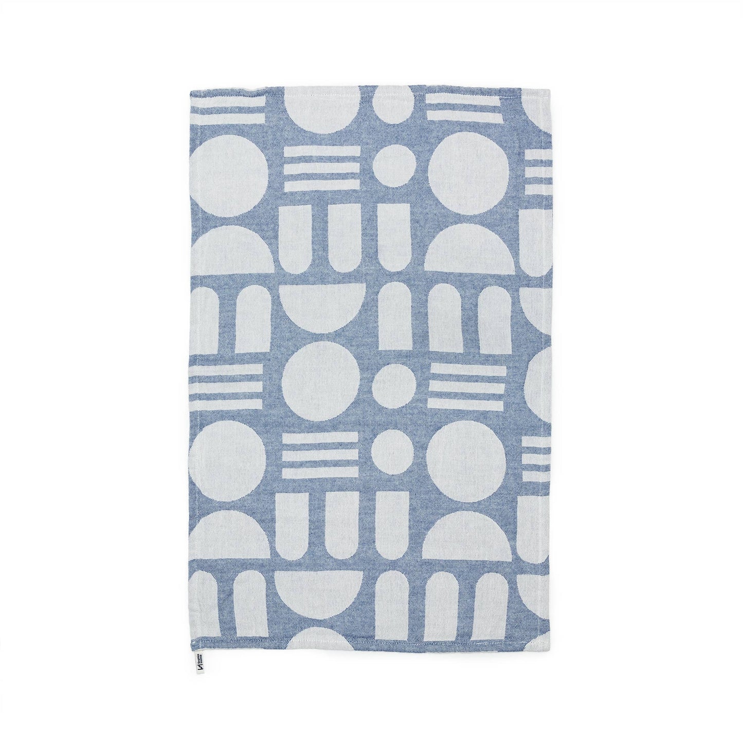 Sophie Home Ltd - Designer Cotton Tea Towel: Stack the Dishes Cobalt