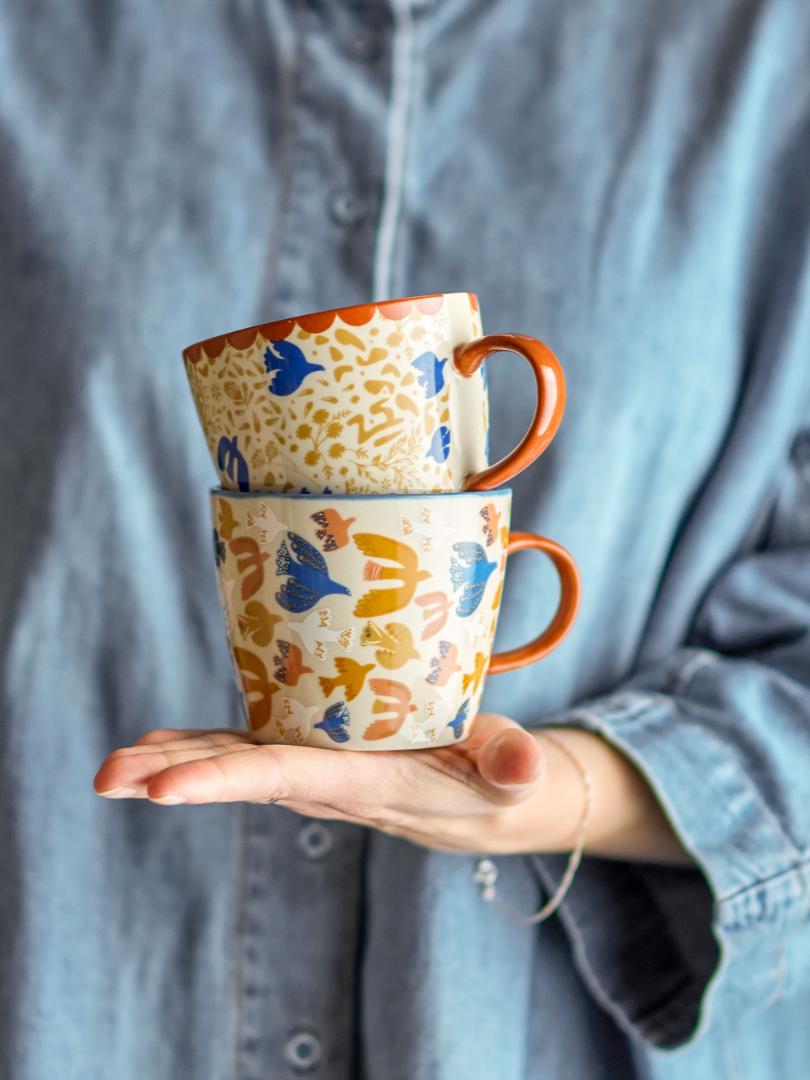 ANNIVERSARY MUG |  BLOOMINGVILLE  | MULTI COLOURED |STONEWARE
