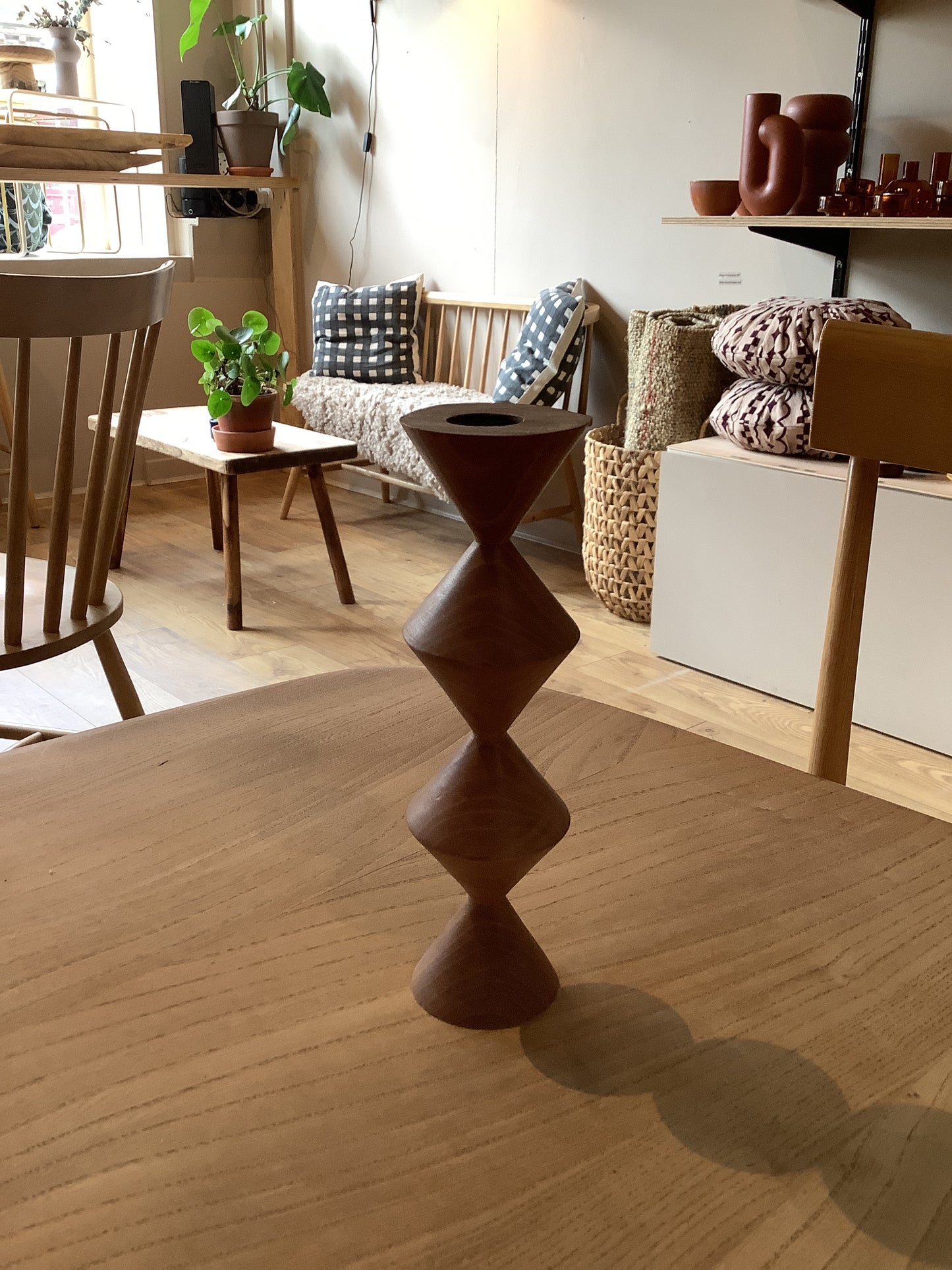 Wooden candle holder