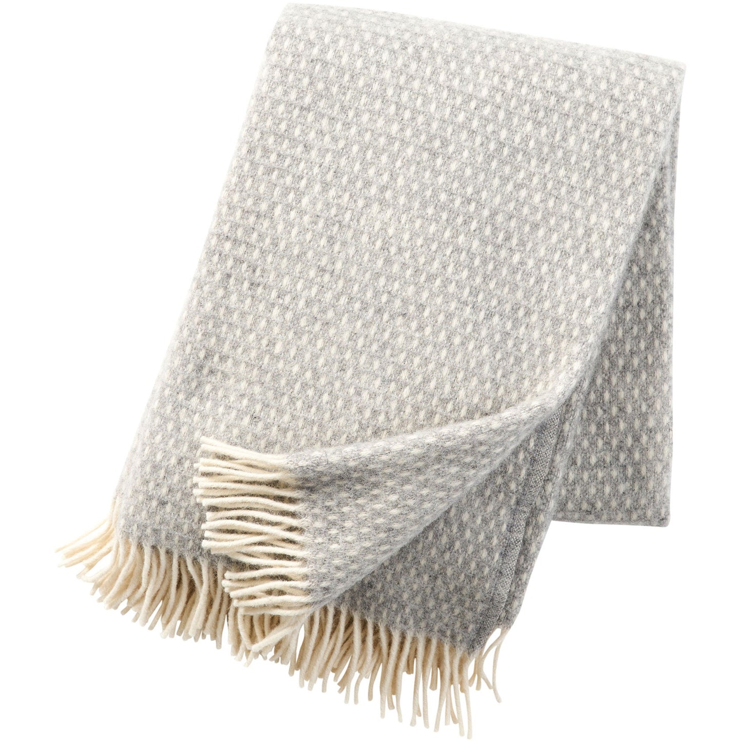 KLIPPAN | THROW | KNUT | LIGHT GREY | 100% LAMBSWOOL