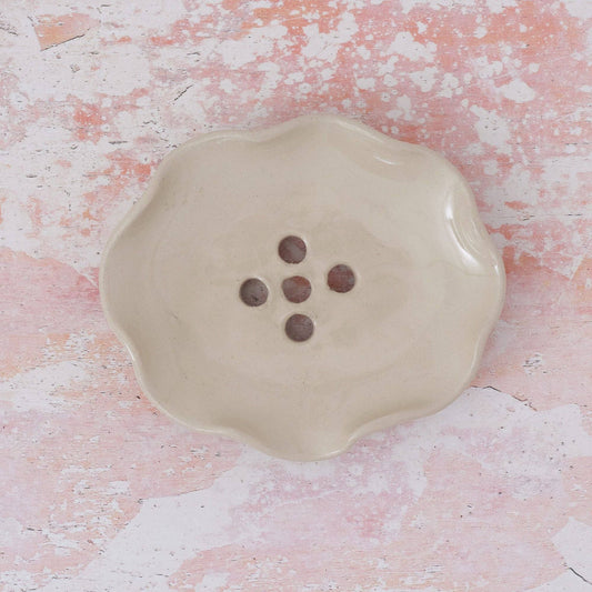 Botanique Workshop - Hand Thrown Stoneware Frilly Soap Dish