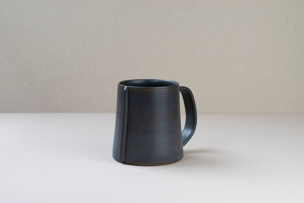 Silverceramics - Ceramic Mug Line Detail - Black - Large - Handmade