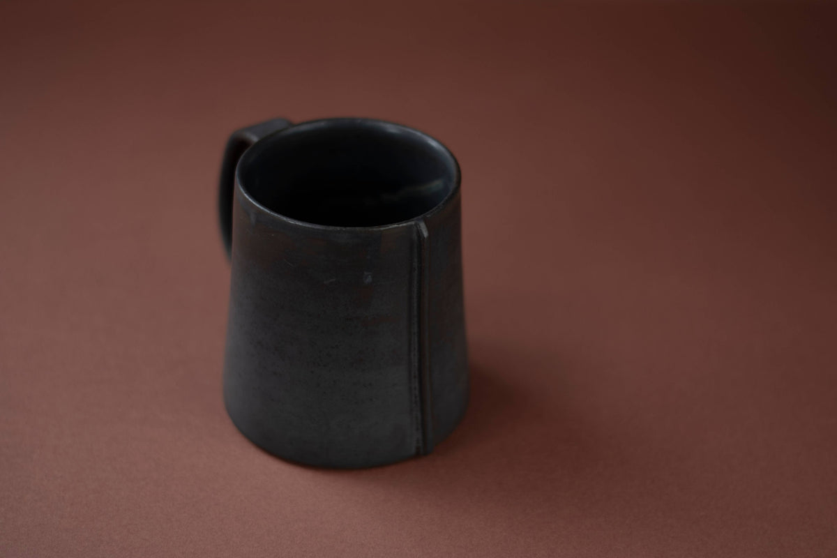 Silverceramics - Ceramic Mug Line Detail - Black - Large - Handmade