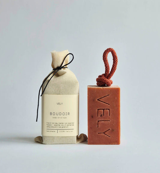 The Vely Soapery - Natural Handmade Soap On A Rope "Boudoir"