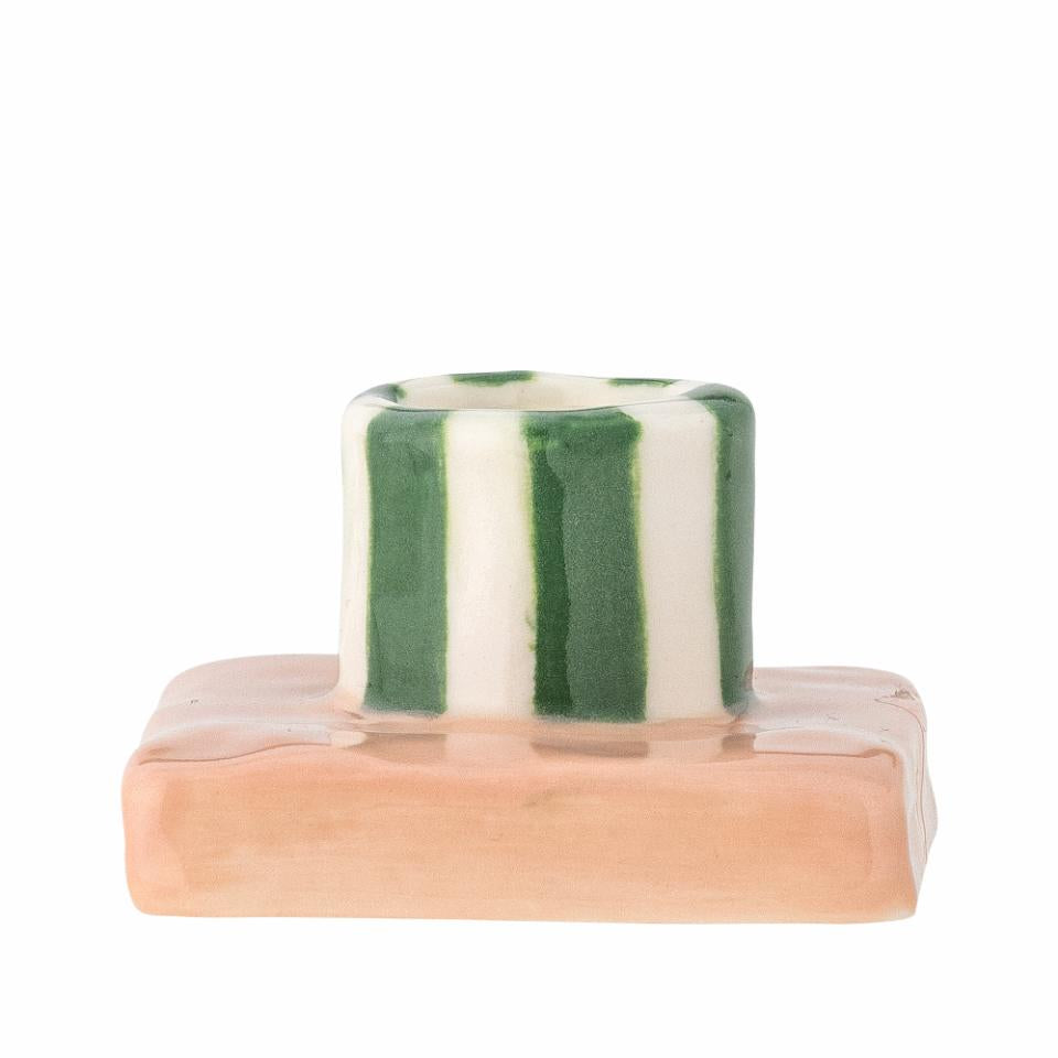 TACANA CANDLE HOLDER | PINK GREEN | STONEWARE |BLOOMINGVILLE