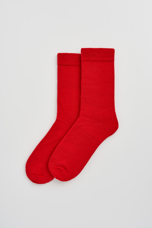 POSTBOX RED MERINO WOOL SOCKS |  PAIRS SOCKS | SIZE 4-7