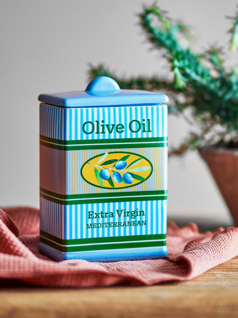 STEFANO OLIVE OIL PATTERNED JAR | CERAMIC | BLOOMINGVILLE