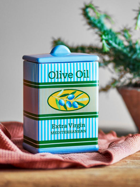 STEFANO OLIVE OIL PATTERNED JAR | CERAMIC | BLOOMINGVILLE