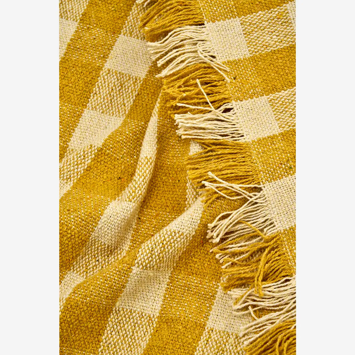 RECYCLED COTTON THROW | YELLOW | MADAM STOLTZ