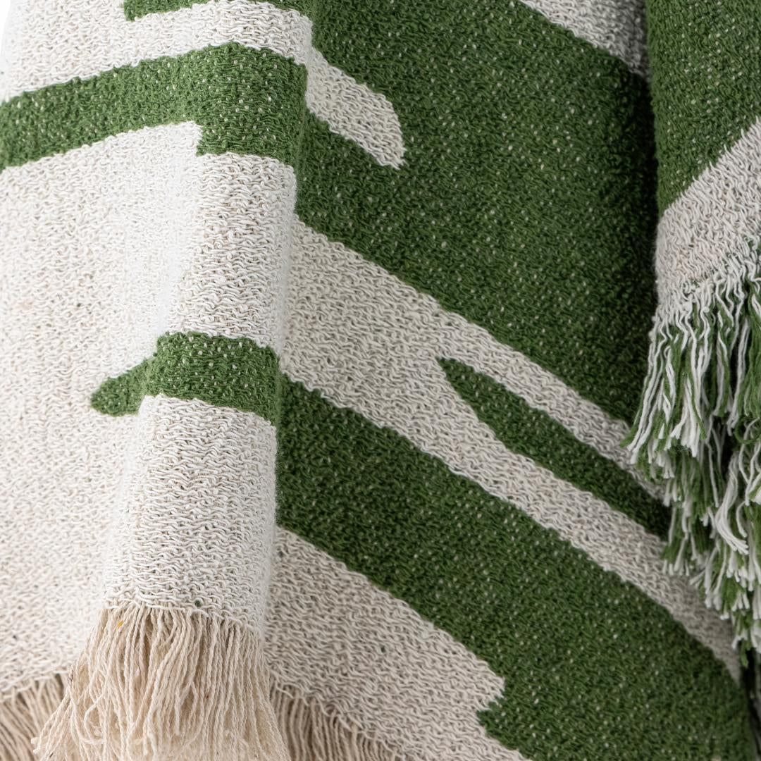 HAXBY THROW | GREEN| RECYCLED COTTON| BLOOMINGVILLE