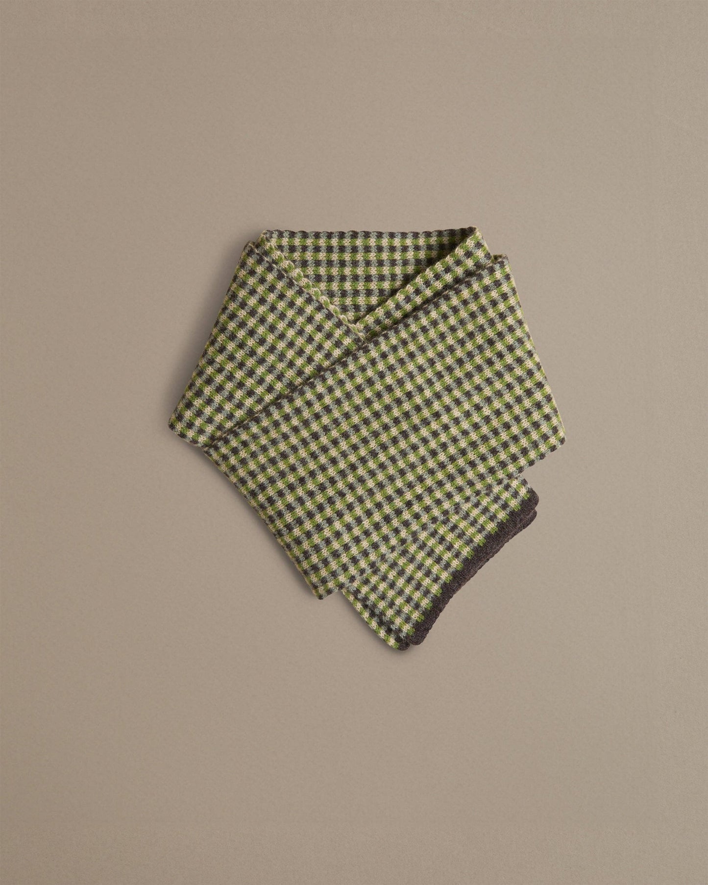 ROVE Knitwear - Small Check Scarf | Green