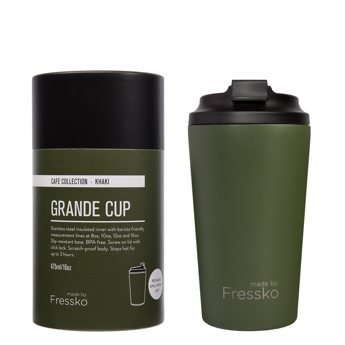 Made By Fressko - Khaki - Reusable Cup (Stainless Steel)