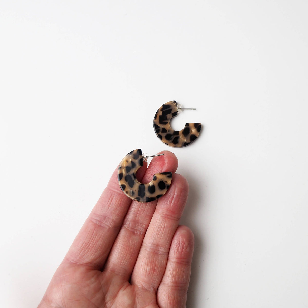 Custom Made - Karamell Statement Acetate Resin Hoop Earrings