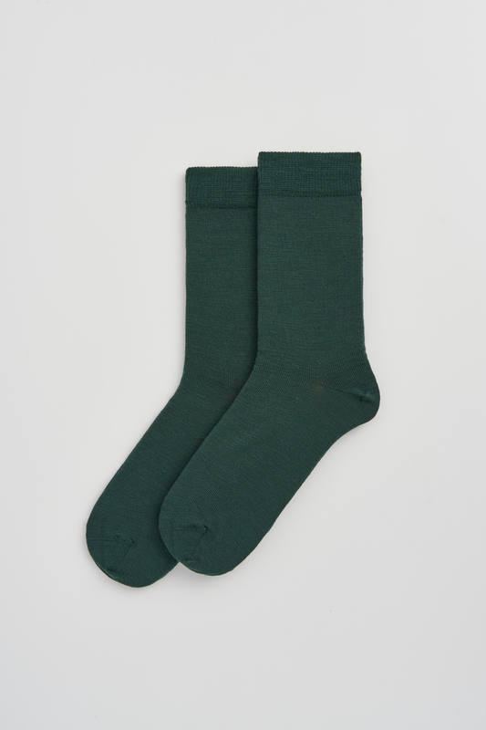 DEEP FORREST GREEN MERINO WOOL SOCKS |  PAIRS SOCKS | SIZE 4-7