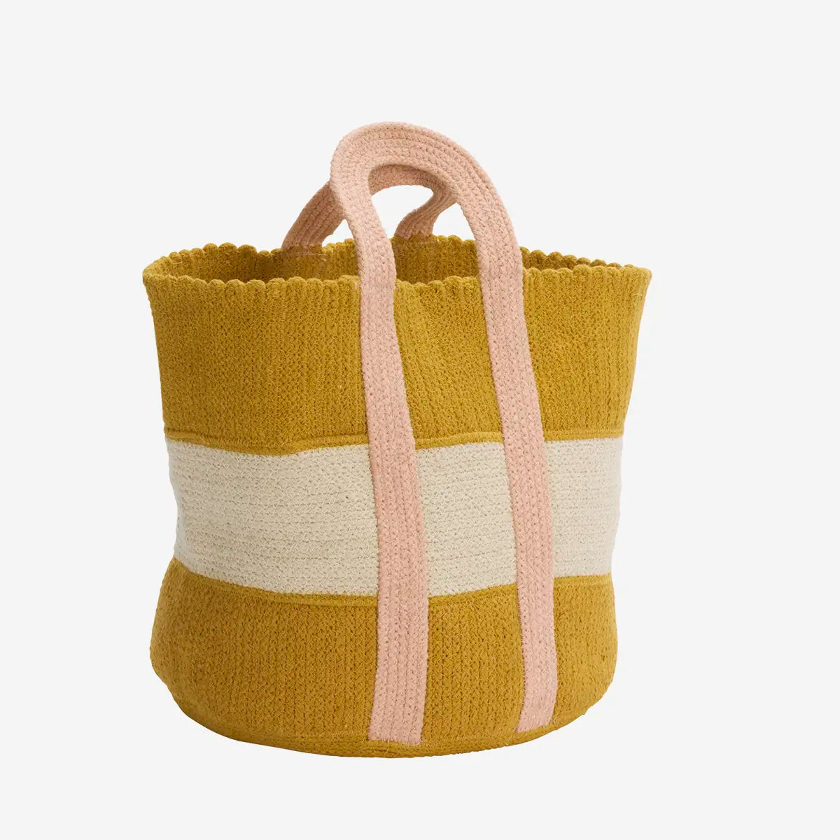 STRIPED COTTON BAG | MUSTARD AND PINK | MADAM STOLTZ
