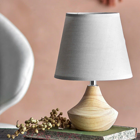 PANOLA TABLE LAMP |NATURAL WOOD | LINEN  | BLOOMINGVILLE