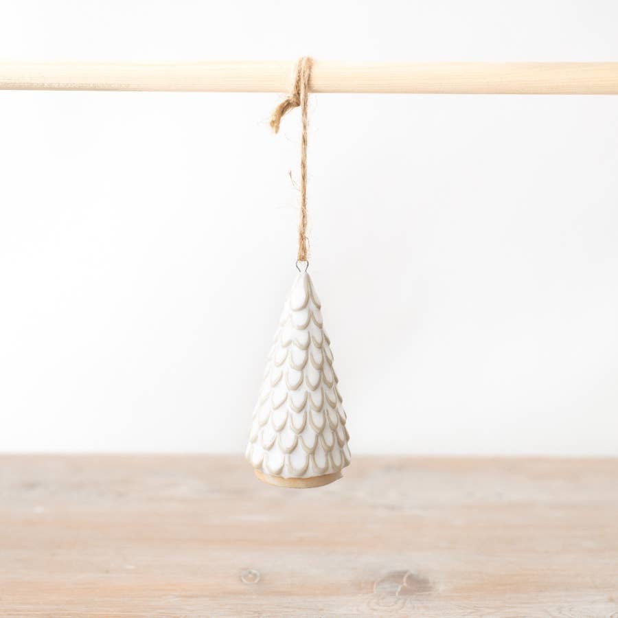 Gainsborough Giftware x Portland Living - White & Gold Tree Hanging Decoration, 9cm