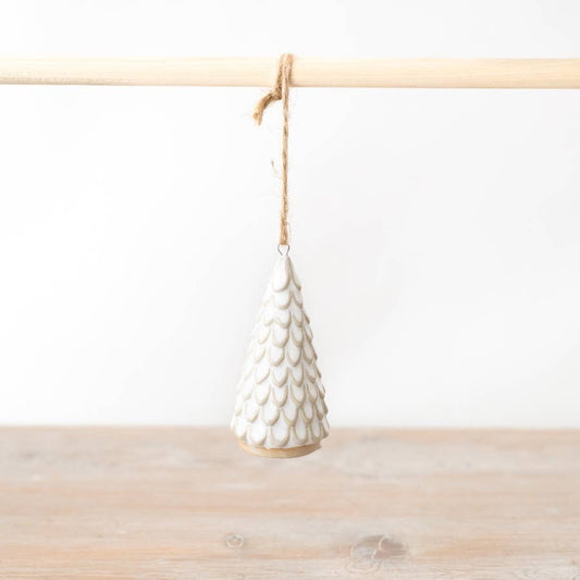 Gainsborough Giftware x Portland Living - White & Gold Tree Hanging Decoration, 9cm