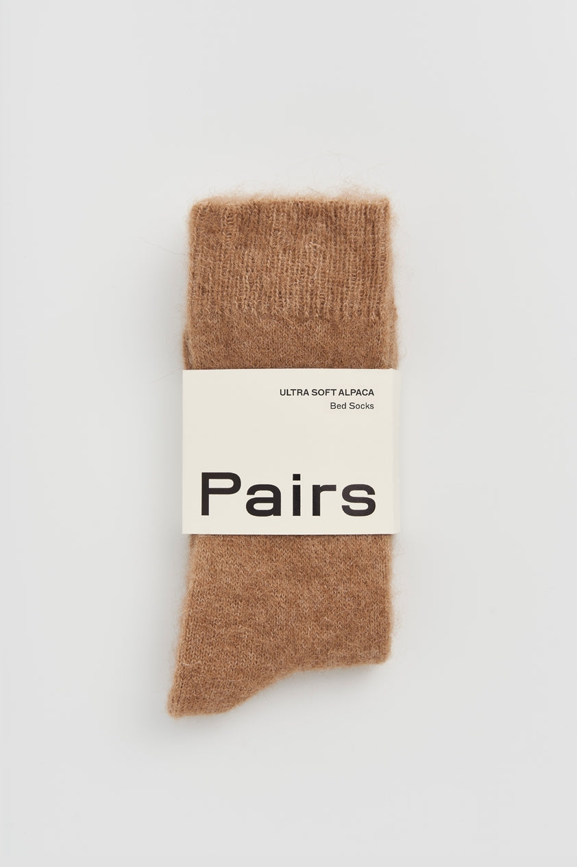Pairs Socks - Biscuit Beige Ultra Soft Alpaca Bed Socks