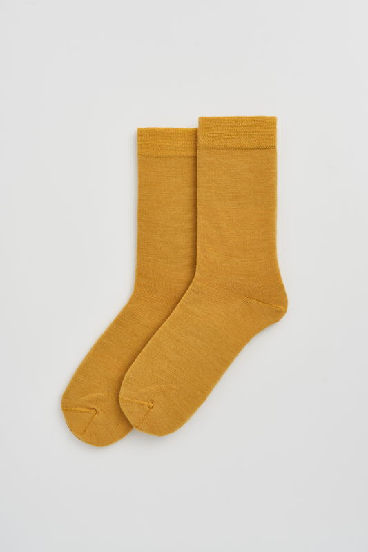 GOLDEN YELLOW MERINO WOOL SOCKS |  PAIRS SOCKS | SIZE 4-7