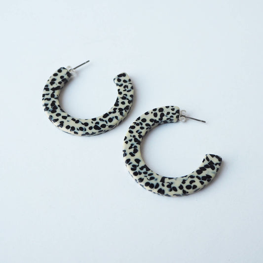 Custom Made - Marble Terrazzo Midi Hoop Earrings