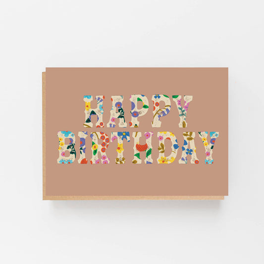 Lomond Paper Co - Happy Birthday Romanian Pattern - Coral