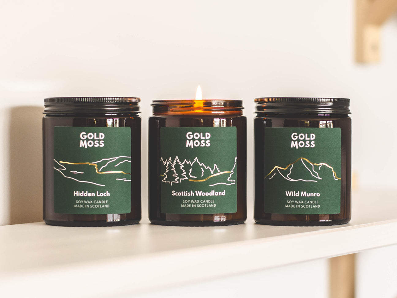 Gold Moss Scottish Woodland | Soy Wax Candle