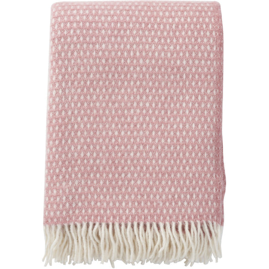 KLIPPAN |THROW | KNUT | PINK | 100% LAMBSWOOL