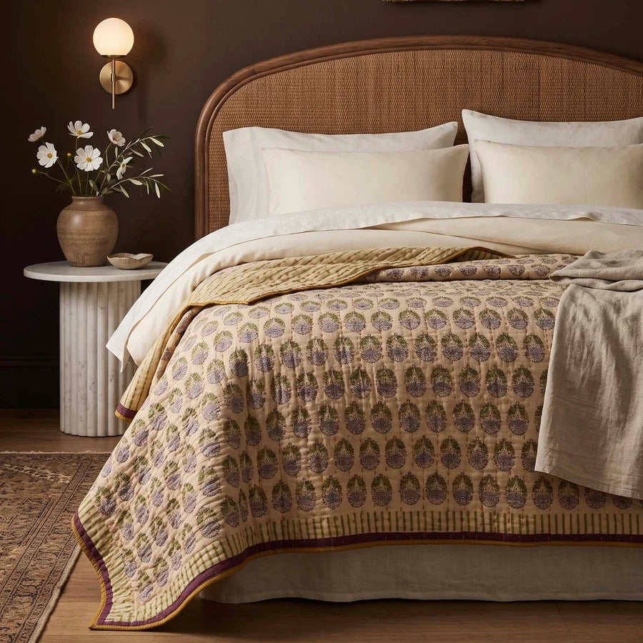 LILA KANTHA BEDSPREAD | BLUE AND GREEN | BIGGIE BEST