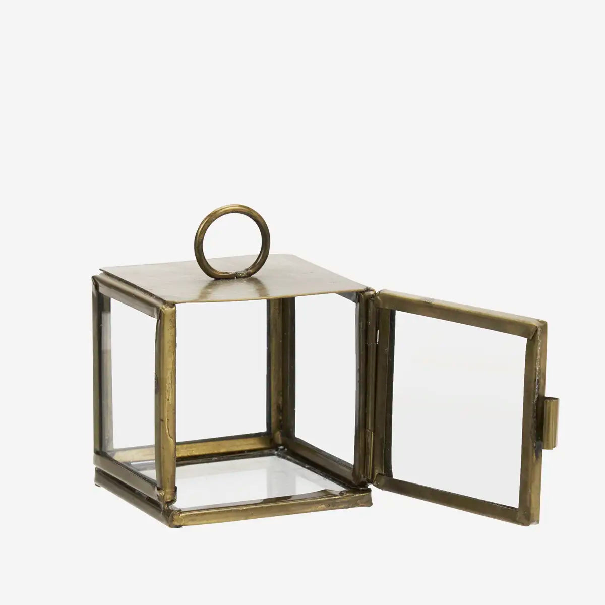 QUADRATIC GLASS BOX | ANTIQUE BRASS | MADAM STOLTZ