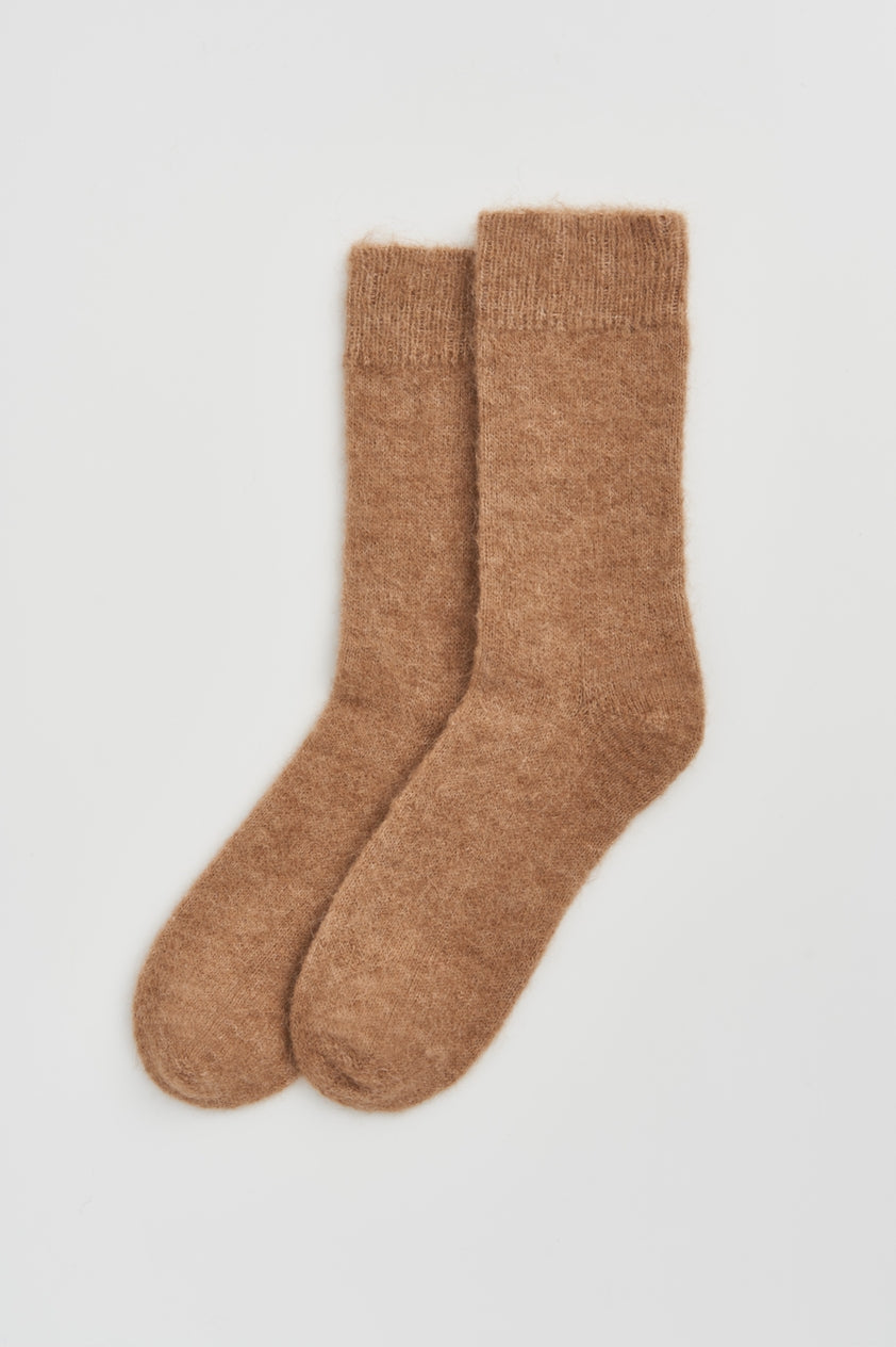Pairs Socks - Biscuit Beige Ultra Soft Alpaca Bed Socks