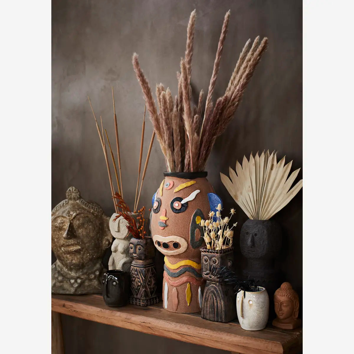 PLANT POT WITH FACE | VARIOUS COLOURS | STONEWARE | MADAM STOLTZ